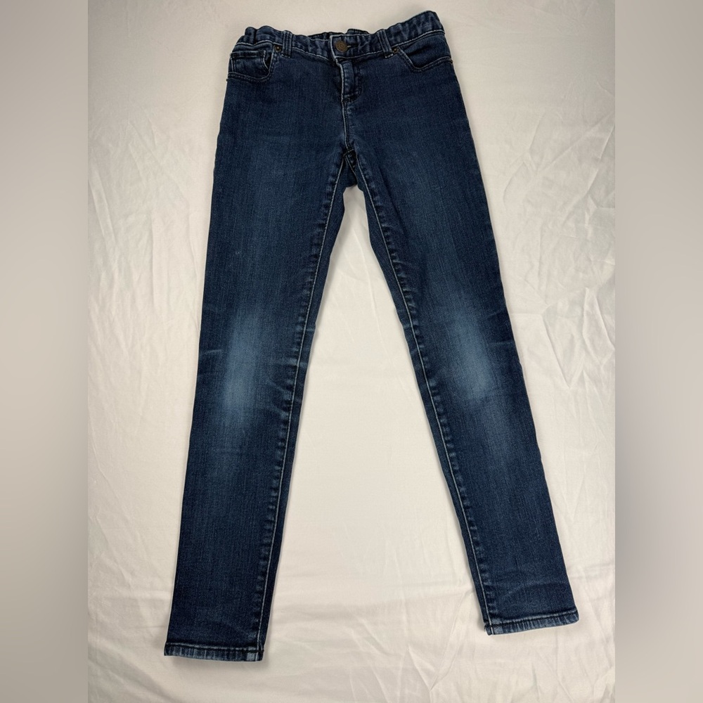 Gap‎ Kids Super Skinny Jeans Girls Size 10 Dark Wash Stretch Denim Elastic Waist